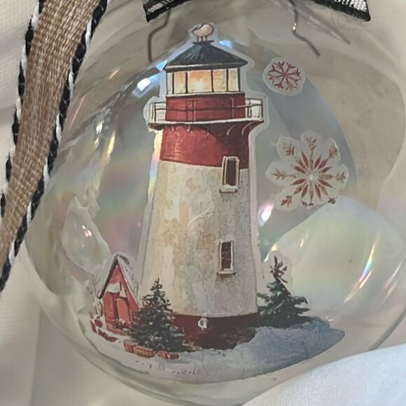Upcycled Clear Glass Ornaments 3 Different Christmas Balls Light Ginger Gifts - Picture 12 of 15